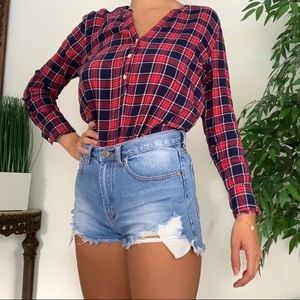 Plaid flannel shirt size small (can also be worn as a medium). Never worn.